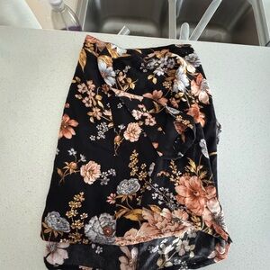 American Eagle Outfitters Black and Floral Skirt